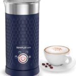 SIMPLETASTE Süt Köpürtücü, 4'ü 1 arada Elektrikli Süt Buharlı Pişirici, Otomatik Sıcak ve Soğuk Köpük Yapıcı ve Latte, Cappuccino, Macchiato için Süt Isıtıcı