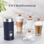 SIMPLETASTE Süt Köpürtücü, 4'ü 1 arada Elektrikli Süt Buharlı Pişirici, Otomatik Sıcak ve Soğuk Köpük Yapıcı ve Latte, Cappuccino, Macchiato için Süt Isıtıcı - Görsel 3