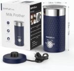 SIMPLETASTE Süt Köpürtücü, 4'ü 1 arada Elektrikli Süt Buharlı Pişirici, Otomatik Sıcak ve Soğuk Köpük Yapıcı ve Latte, Cappuccino, Macchiato için Süt Isıtıcı - Görsel 5