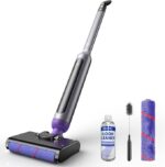 Sert zemin temizleyici, 70 dakika, kablosuz hafif zemin temizleyici, LED göstergeli, tüm sert zeminler için, çift tank tasarımlı ve kendi kendini temizleme fonksiyonlu paspas