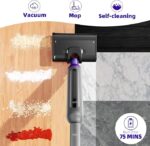 Sert zemin temizleyici, 70 dakika, kablosuz hafif zemin temizleyici, LED göstergeli, tüm sert zeminler için, çift tank tasarımlı ve kendi kendini temizleme fonksiyonlu paspas - Görsel 2